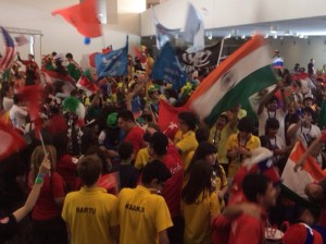 FLL Teams with flags